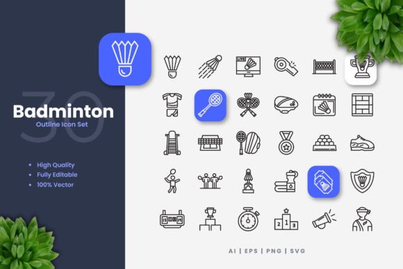 Badminton Icons Graphics Review