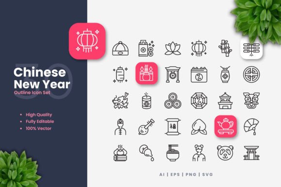 Chinese New Year Icons Graphics Review