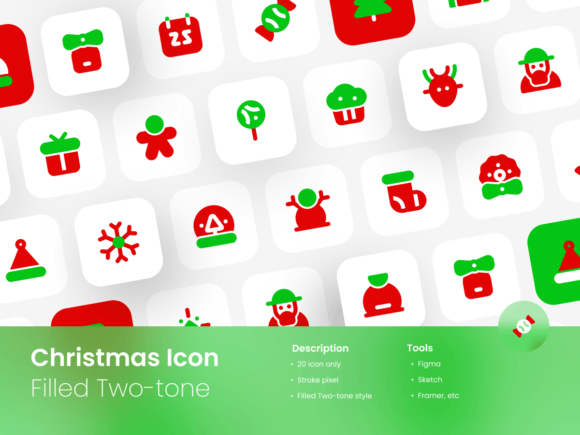Christmas Icon Set Filled Two-Tone Style Graphics and Icons Review