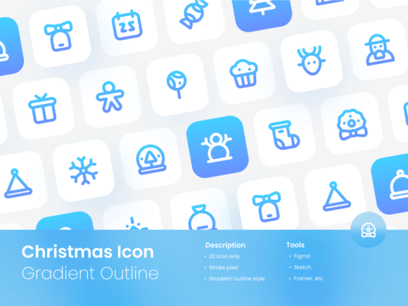 Christmas Icon Set Gradient Outline Styl Graphics and Icons Review