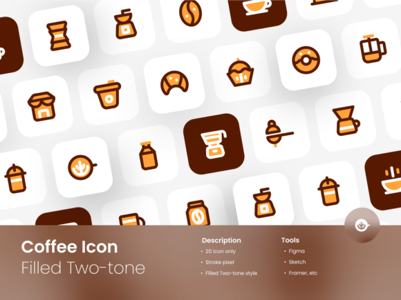 Coffee Icon Set Filled Two-Tone Style Graphics and Icons Review