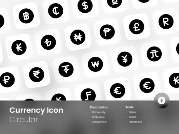 Currency Icon Set Circular Style Review