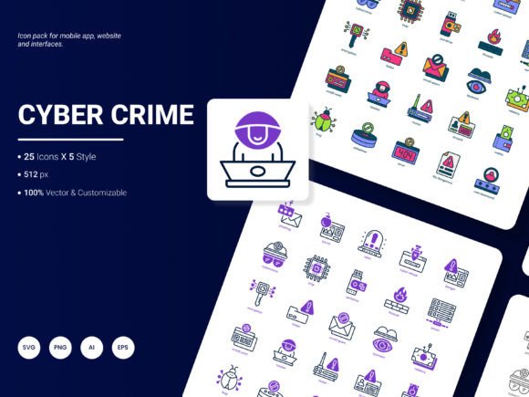 Cyber Crime Icon Pack: Graphics and Icons for Modern Branding