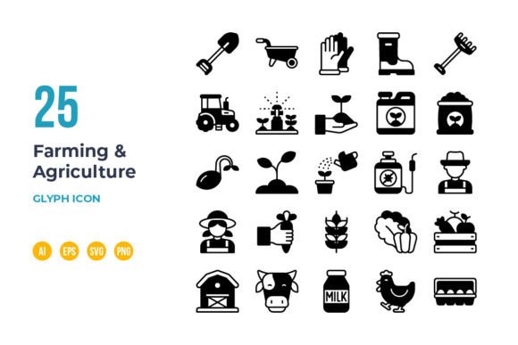 Farm and Agriculture Icon - Glyph: Essential Graphics and Icons for Local Branding