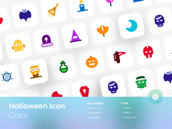 Halloween Icon Set Colored Style: Graphics and Illustrations for Branding