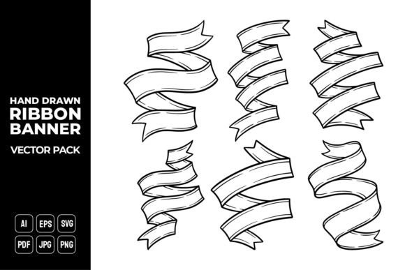 Hand Drawn Ribbon Banner Vector Pack 15 Graphics & Graphic Templates Review