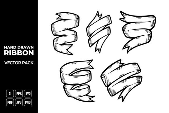 Hand Drawn Ribbon Banners Vector Pack: Graphics and Illustrations for Sellers