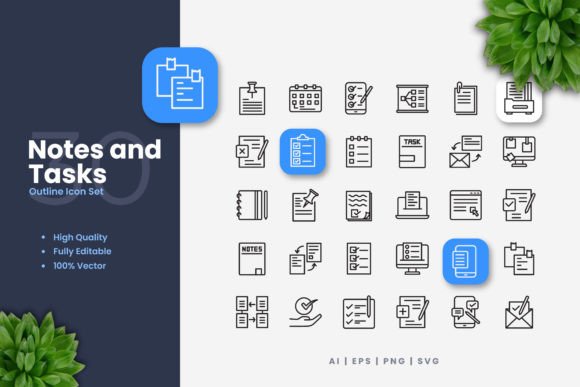 Notes and Tasks Icons Graphics Review