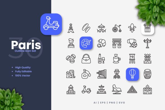 Paris Icons Graphics and Icons for Editorial Design