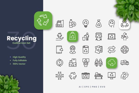 Recycling Icons Graphics Review