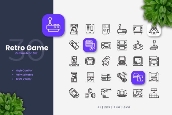Retro Game Icons Graphics Review