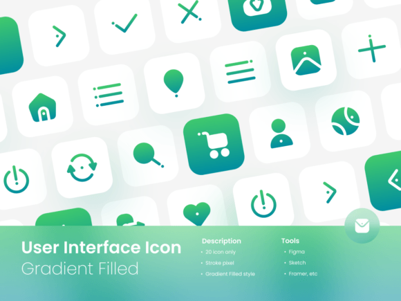 User Interface Icon Set Gradient Filled Graphics in Ux And Ui Kits